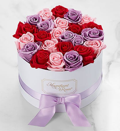 Magnificent Roses® Preserved Romantic Medley